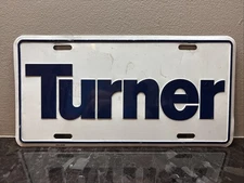Vintage Turner Motors Tin License Plate