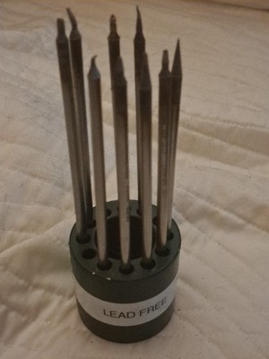 Metcal Soldering Tip Lot (9) Cartridges STTC Conical Sharp MX-500 MX-5000 Holder