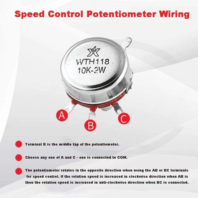 WTH118-1A 2W Rundschaft Kohle Linear Potentiometer Pots 470 Ohm -1M Ohm - Bild 2 von 4