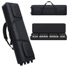 88 Key Keyboard Case With Wheels Portable Padded 88 Piano Case 53" x14"x7" ...