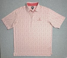 Footjoy Polo Shirt Men  s Size XL Floral Print Pink Golf Performance FJ Stretch