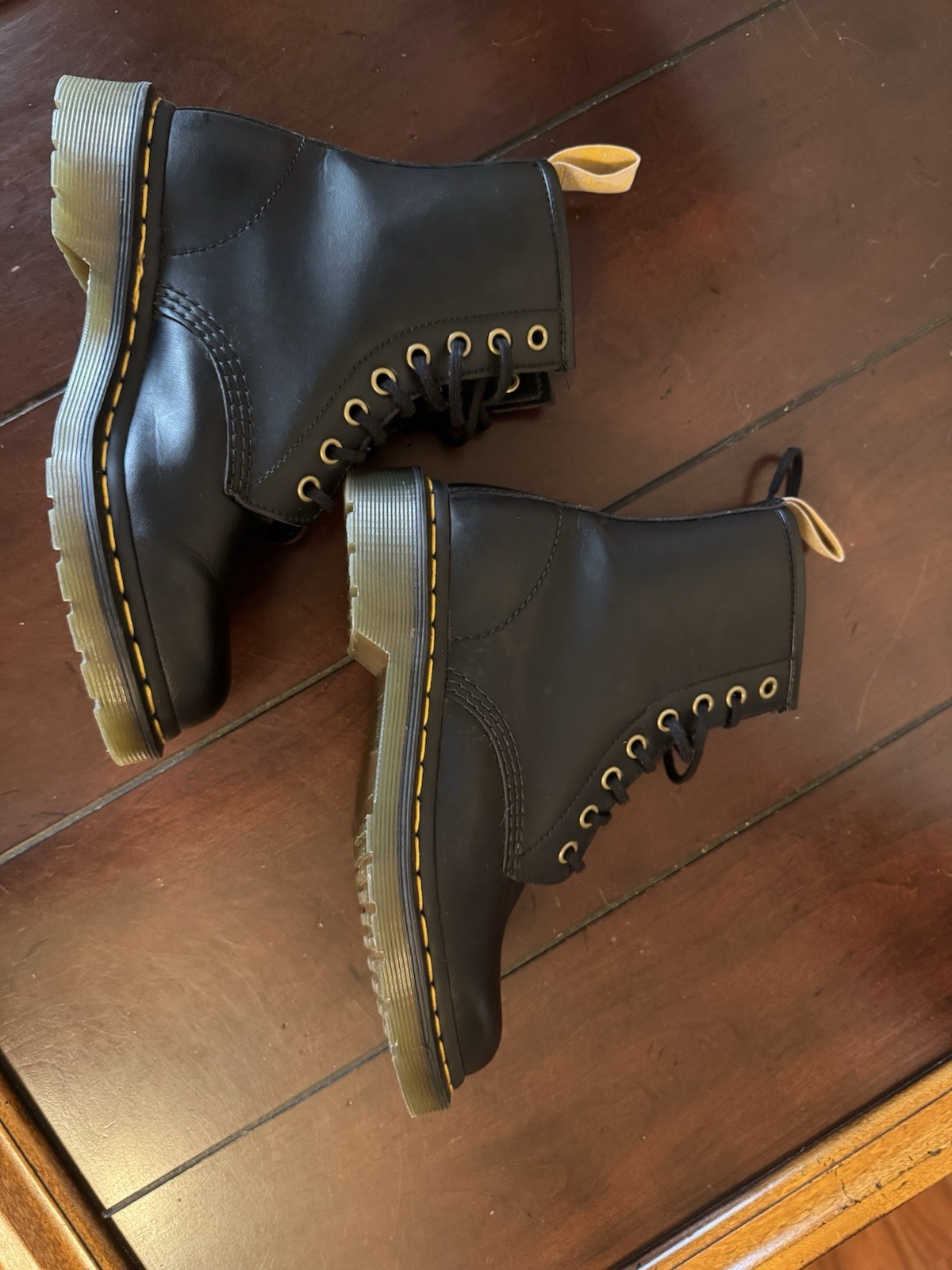 Dr Doc Martens Black Combat Boots 14045 Vegan Leather Mens Sz 5 NEW thumbnail 10