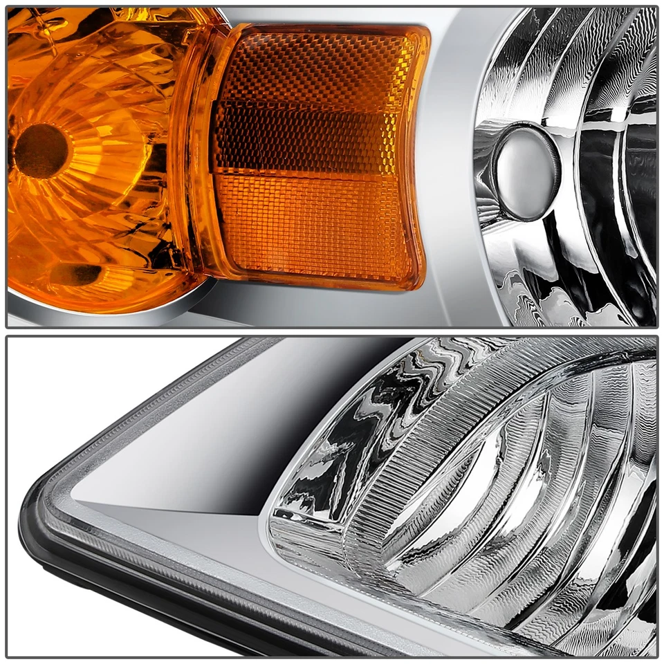 FOR 05-10 CHEVY COBALT PONTIAC G5 CHROME HOUSING AMBER CORNER HEADLIGHT HEADLAMP - Изображение 4 из 4