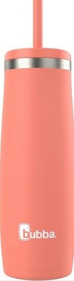 Coral BUBBA Radiant 24oz Tumbler + Straw in Case ~ Stainless Steel ~ no splash