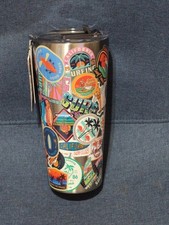 HYDRAPEAK / 25oz INSULATED TUMBLER STEEL w/ stickers applique NEW! - w/ straws