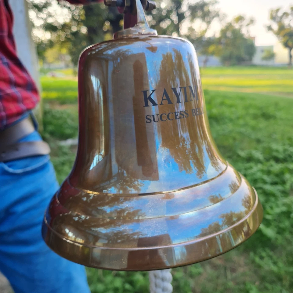 Campana de barco náutica grande de 11" de latón macizo marina marítima decoración de pared regalo Foto 3 de 4