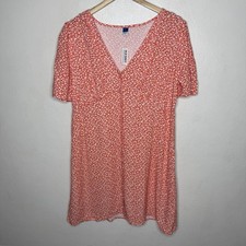 New Old Navy Tulip Field Red Floral V-Neck Cottagecore Dress Women’s Large