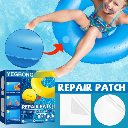30 Repair Patches for Swimming Ring Air Mattresses, Rafts Inflatable Items - Picture 2 of 5