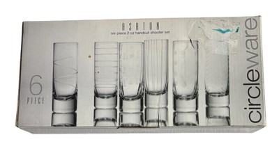 New Circleware 6 Piece Hand Cut Shot Glasses Set 2.5 oz.
