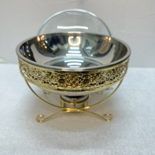 4L Gold Chafing Dish Buffet Server Round w/ Glass Lid Food Warmer Catering Set