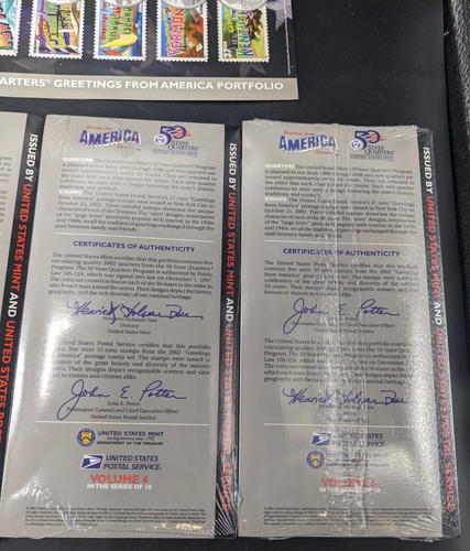 1999-2003 State Quarters Greetings From America Sets Coins & Stamps - Picture 9 of 10