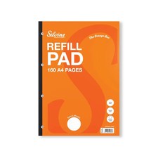 Silvine A4 Refill Pad 160 Pages Punched Feint Ruled Sidebound (6 Pack) A4SRPFM