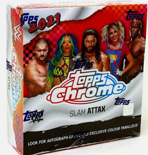 2021 TOPPS CHROME WWE SLAM ATTAX FACTORY SEALED HOBBY BOX 18 Packs