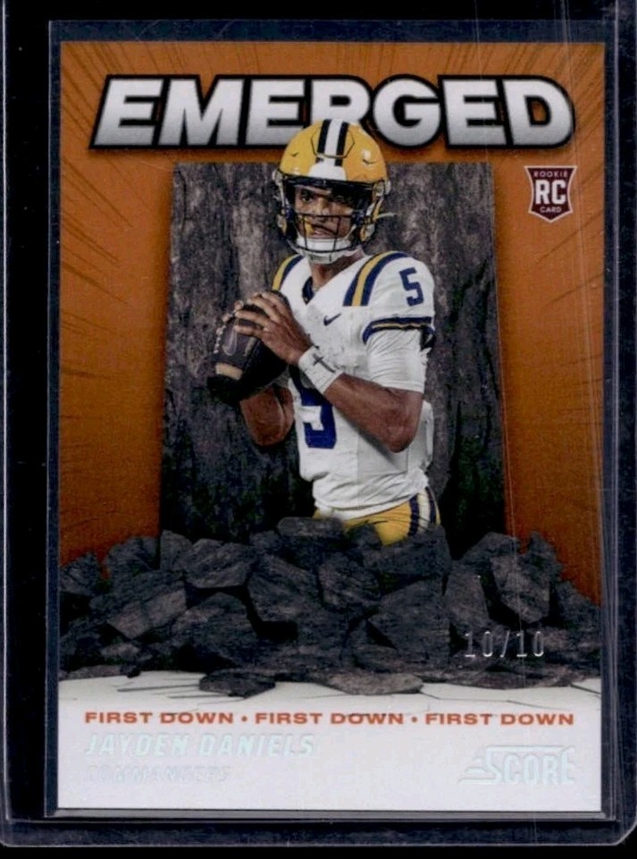 2024 10/10 Panini Score Jayden Daniels Emerged RC First Down Rookie Commanders