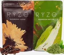 2 Pack Combo New RYZE Mushroom Coffee & RYZE Matcha 100% Shipped from the US