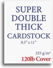 120Lb Cover Thick Cardstock Paper - Plain Heavy Bright White Stock - 8.5" X 11"
