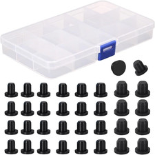 112 Pcs Silicone Hole Plugs, 6 Sizes Black Silicone Rubber Plugs, Waterproof Sof
