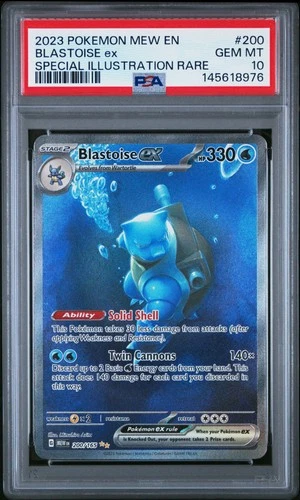2023 POKEMON MEW EN-151 SPECIAL ILLUSTRATION RARE #200 BLASTOISE EX PSA 10