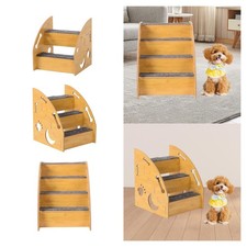 Dog Stair Ramp Wooden Anti Skid Dog Steps for High Bed Climbing Indoor Puppy