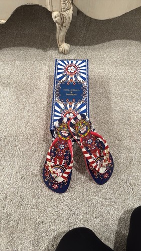 Dolce&Gabbana Carreto Siciliano Flip Flops Sandals W 9/10