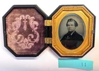 1860 Ninth‑Plate Ambrotype Distinguished Man with Gold Watch Chain Union Case