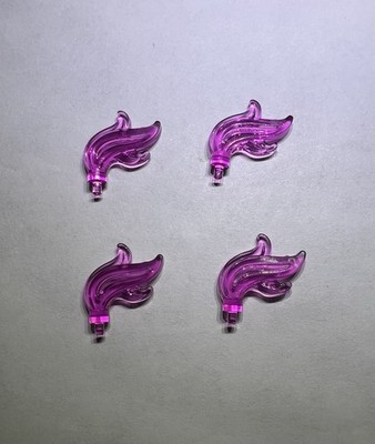 Lego Lot Of 4 Trans Reddish Violet Pink Feathers Feather Hat New Knight Castle