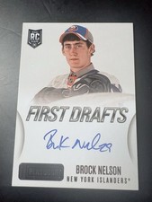 2013-14 Panini Playbook Brock Nelson First Drafts RC Auto FD-BNE Islanders