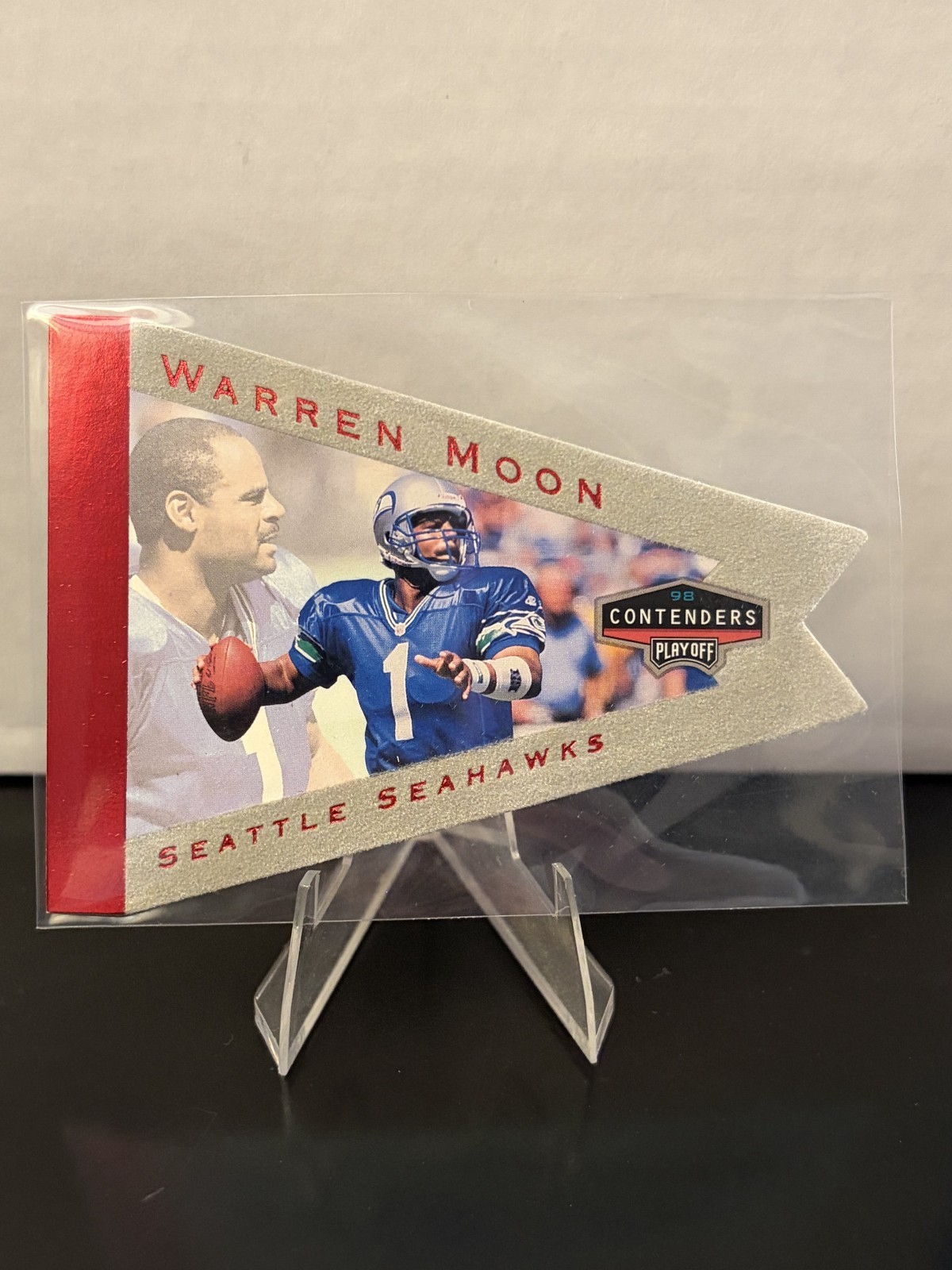 1998 Playoff Contenders - Pennants Warren Moon #88 Grey Red