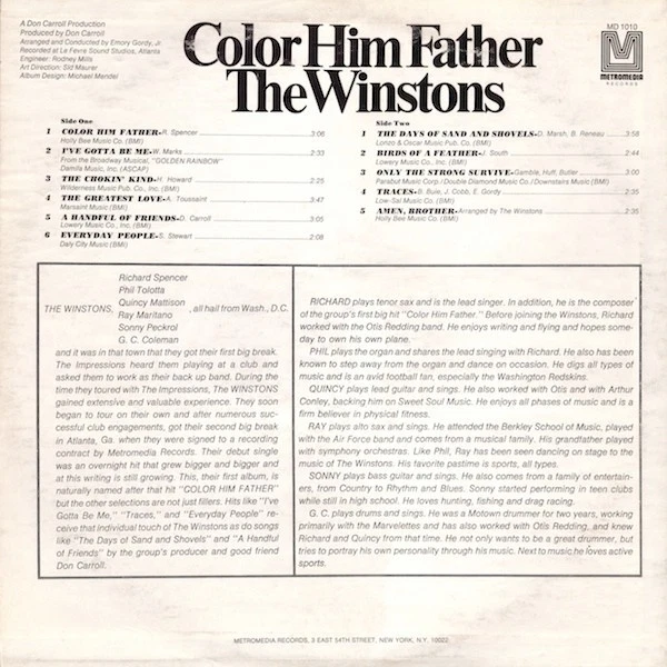 The Winstons - Color Him Father (LP) (Very Good (VG)) - 2125955693 - Image 2 of 4