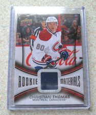 Christian Thomas 2013-14 Upper Deck RM-CT ROOKIE MATERIALS hockey card CANADIENS