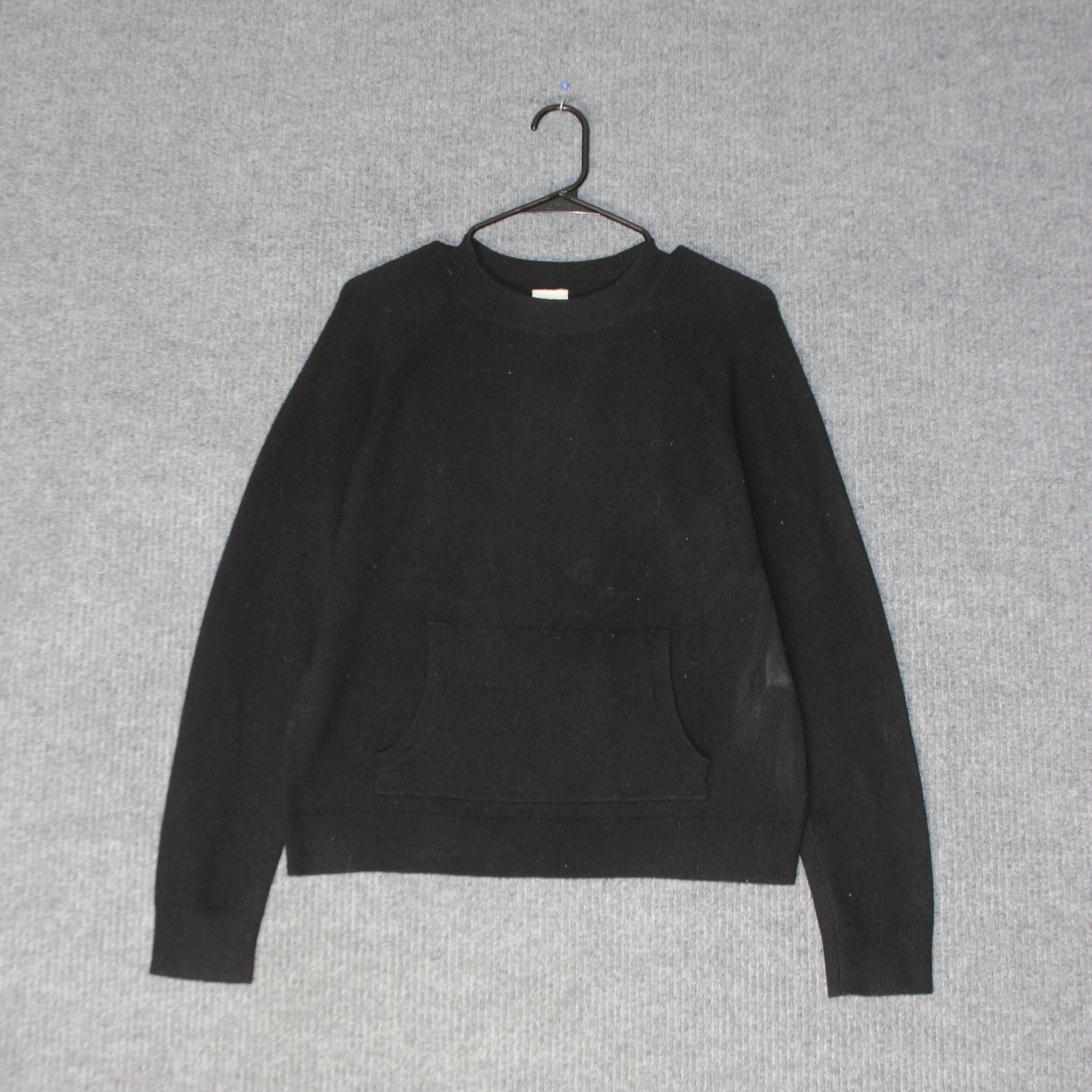 Baldwin Sweater Women S Black Merino Wool Cashmere Blend Elle Pocket Pullover