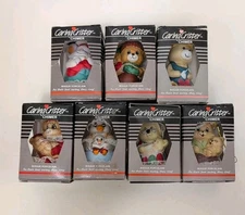 CARING CRITTER CHIMERS 7 Bisque Porcelain Bell Handpainted Ornaments Jasco NIB