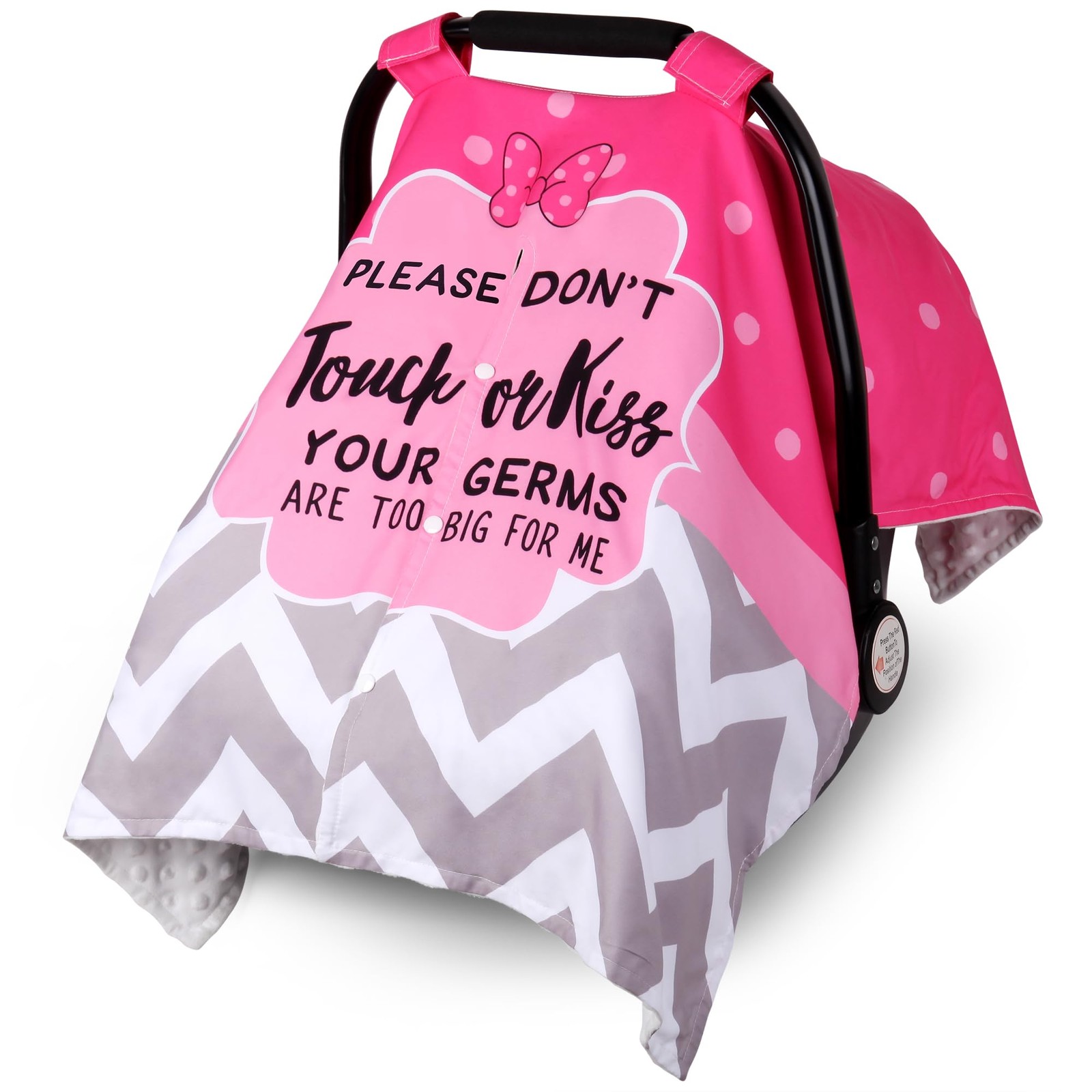 Metplus 2-in-1 Baby Car Seat Cover & Canopy, Minky Fabric, N