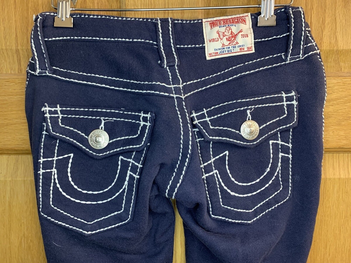 True Religion Joey Fleece Big T Stitch Low Rise Jeans Pants True Religion Joey Fleece Big T Stitch Low Rise Jeans Pants