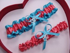   NEW Gorgeous Coral Turquoise Wedding Garter Prom Homecoming GetTheGoodStuff