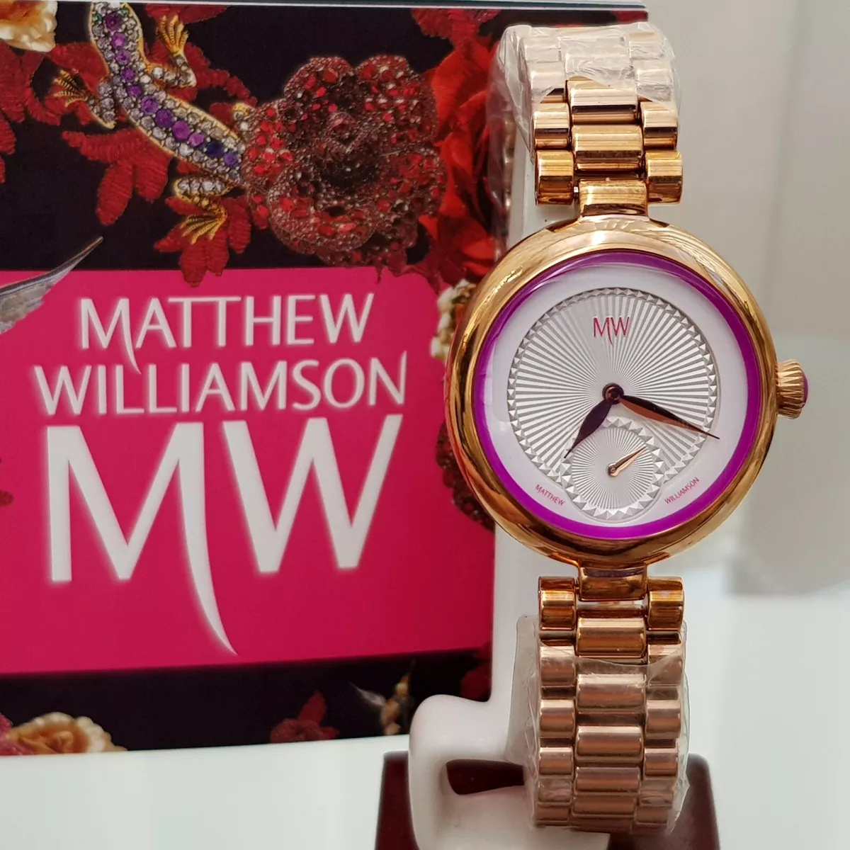 MATTHEW WILLIAMSON MW Ladies Watch rose Gold plated RRP New Boxed 189 A6