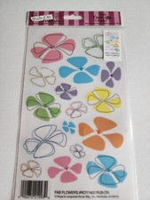 Royal Rub-On Transfers - Fab Flowers Pink Blue Green Floral - RETIRED NEW 27