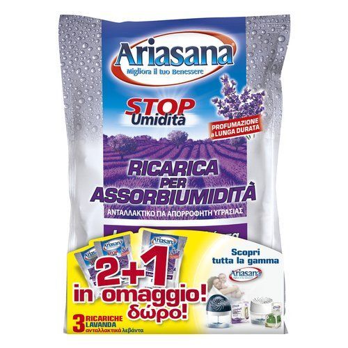 Assorbiumidità sali ricarica ARIASANA 3 buste da 450 gr Lavanda Henkel - Picture 1 of 1