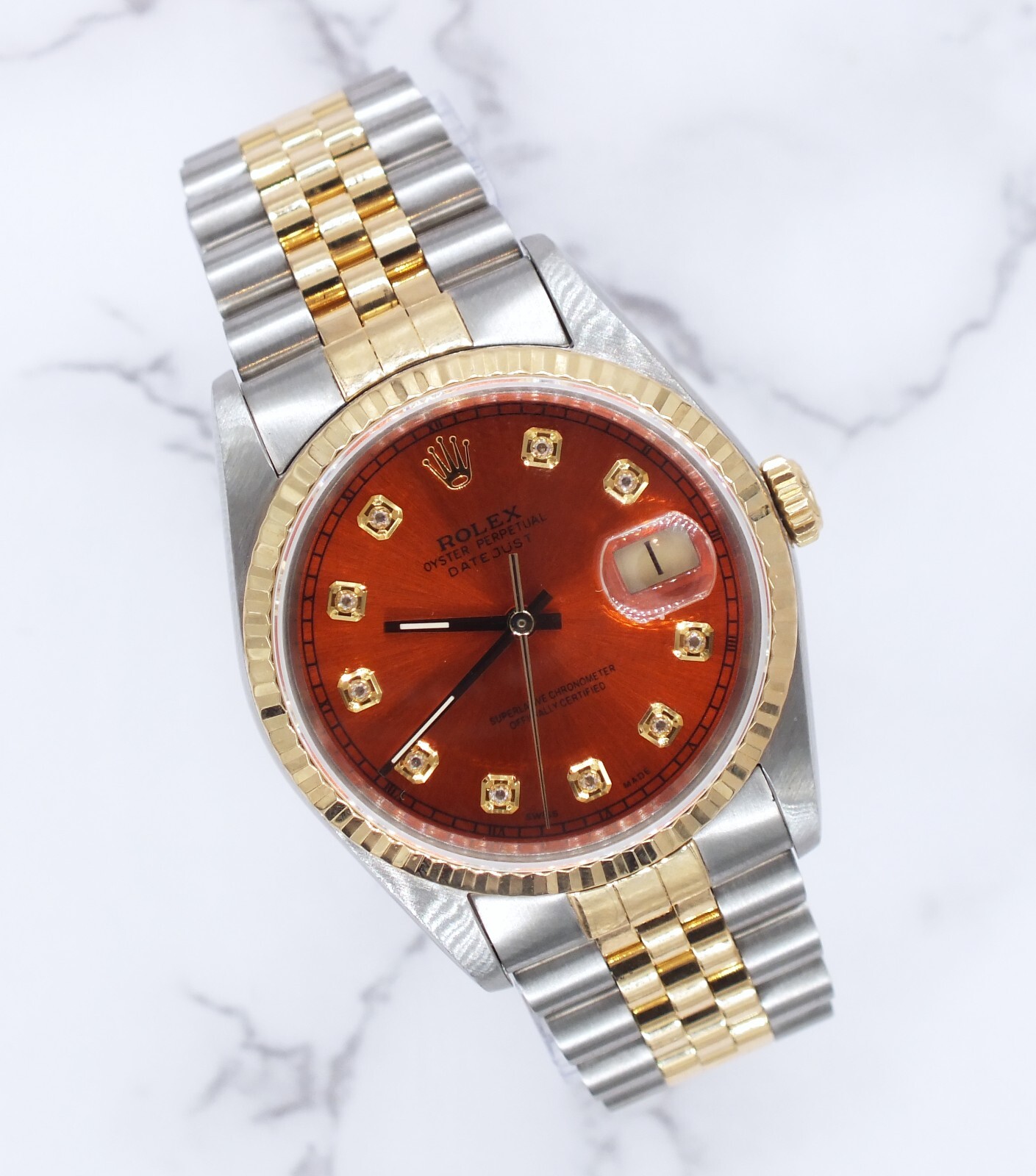 Rolex Datejust with Sunburst Orange