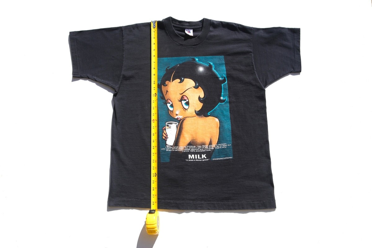 ベティブープ got milk Tシャツ Betty 黒 XL Vintage Betty Boop 1995 Milk Black Single Stitch T Shirt in