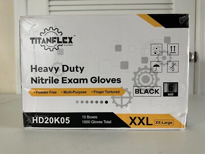 Gloves TITANFLEX Heavy Duty Nitrile Exam Gloves 10 Boxes