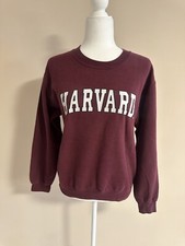 Harvard University Crewneck Sweatshirt College Ivy Burgundy Sz Small