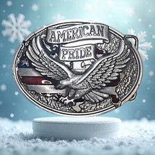 American Pride Eagle And The United State Flag Design Cowboy Belt Buckles