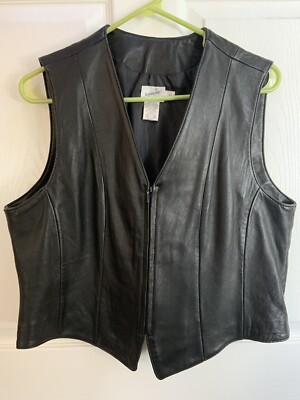 1970 s  Vintage Jacqueline ferrar leather vest Very Chic Size 14