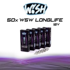50 x Wish® W5W 10T 12V Glühbirne Lampe Standlicht Innenraumbeleuchtung 