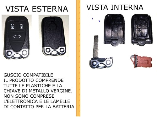 GUSCIO COVER RICAMBIO PER CHIAVE TELECOMANDO 159 BRERA Q4 ALFA ROMEO