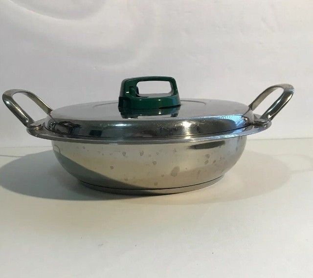 Wolfgang Puck Bistro 9.5" Buffet Server Pan & Lid 18/10 Stainless Steel