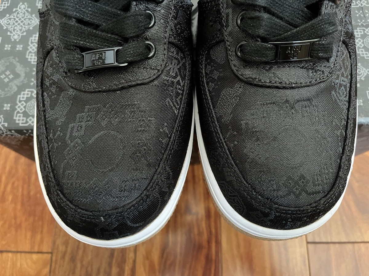 Nike Fragment Design x CLOT x Air Force 1 Black Silk Size Nike Fragment Design x CLOT x Air Force 1 Black Silk Size