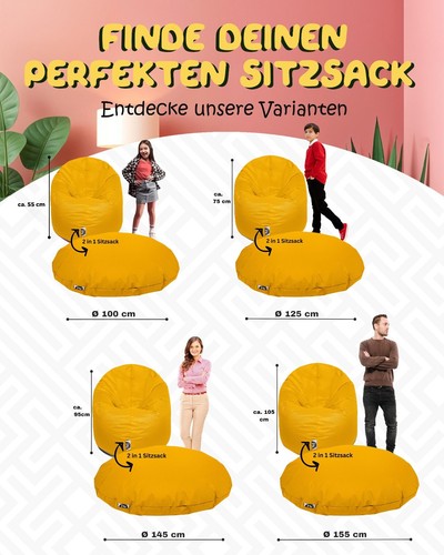 Patchhome 2 Varianten in 1 Sitzsack Sitzkissen Beanbag Gamer Kissen Tobekissen - Bild 114 von 199