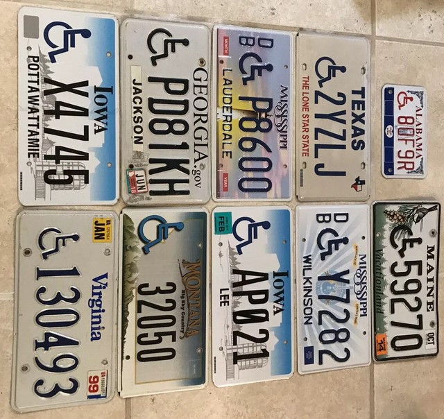 Set Of 10 HANDICAP WHEELCHAIR license plates HC disabled handicapped